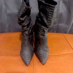 Croc Skin High Heel Boots